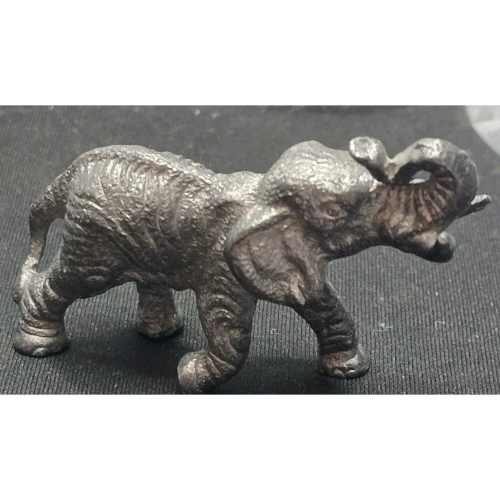 Lot Of 5 Miniature Elephant Figurines Pewter, Bronze .5-1.5